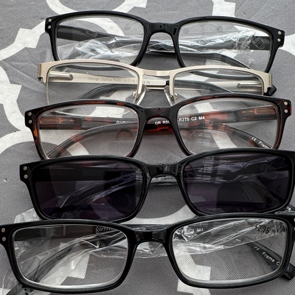 Readers 2.75 Stylish Black and Brown Eyewear Collection all 6 pair